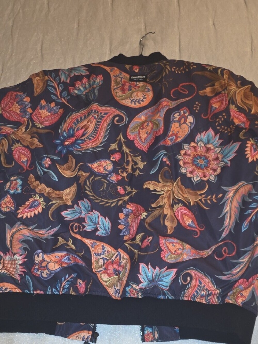 FreshHoods Floral Paisley Bomber Jacket - Black/Multi.    Size XL - Picture 12 of 12